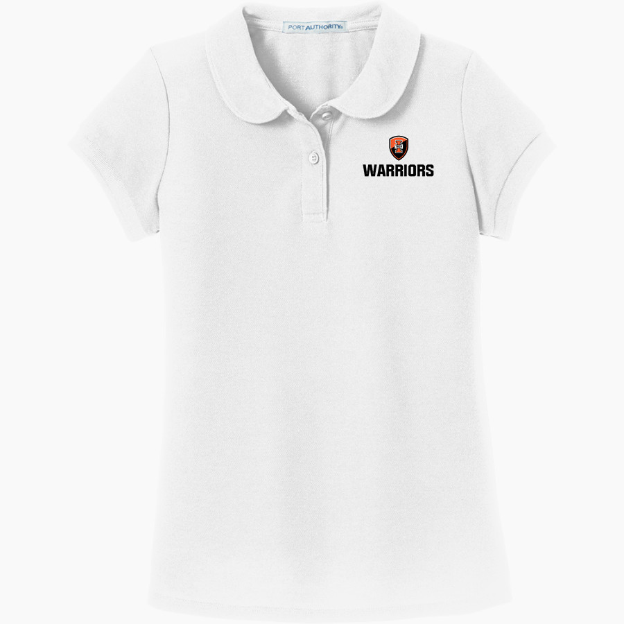 Official Store of the Warriors Port Authority Girls Silk Touch Peter Pan Collar Polo