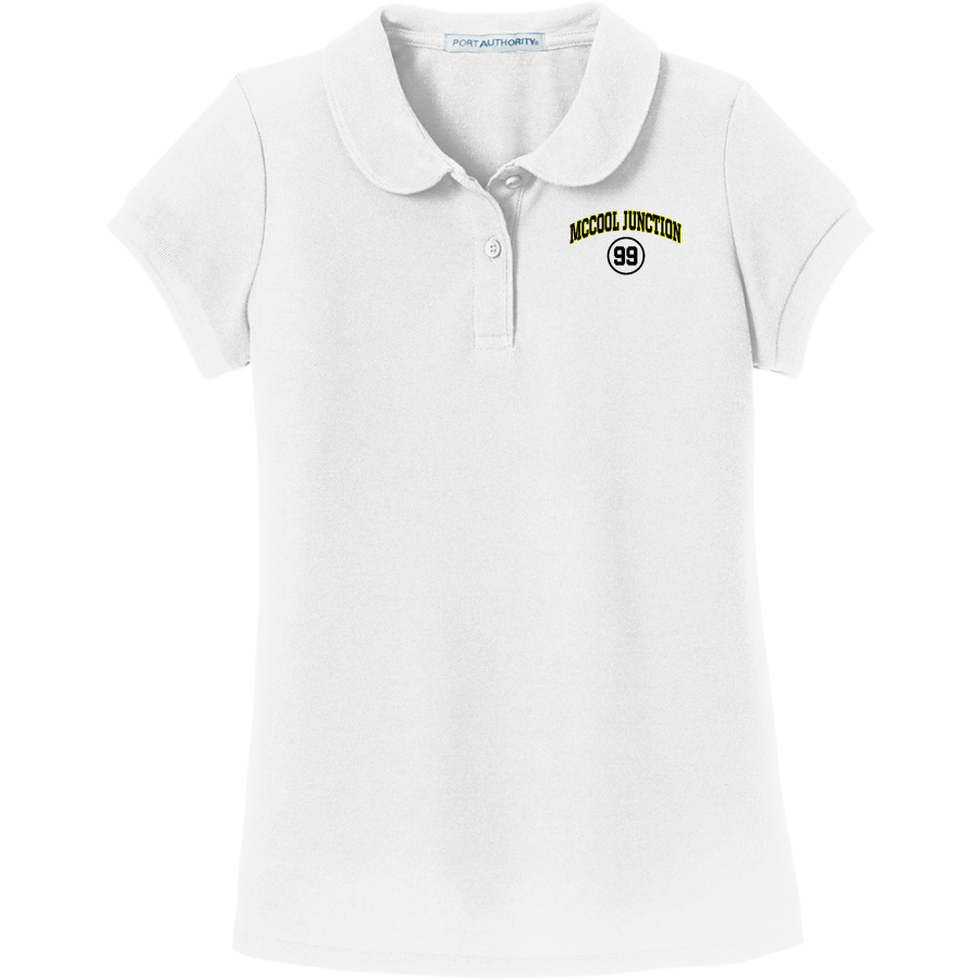 McCool Junction Mustangs <span class="pdp-name-mascot">McCool Junction Mustangs</span> Port Authority Girls Silk Touch Peter Pan Collar Polo