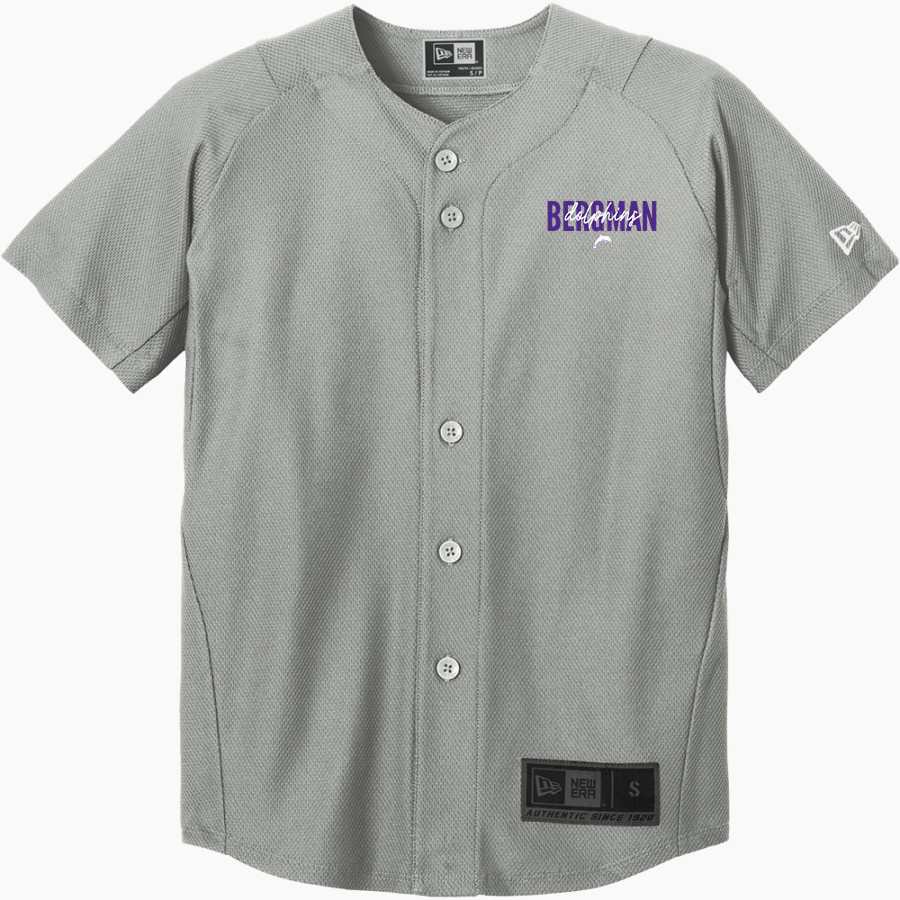 Bergman Dolphins <span class="pdp-name-mascot">Frank V. Bergman Elementary Dolphins</span> New Era Youth Diamond Era Full-Button Jersey