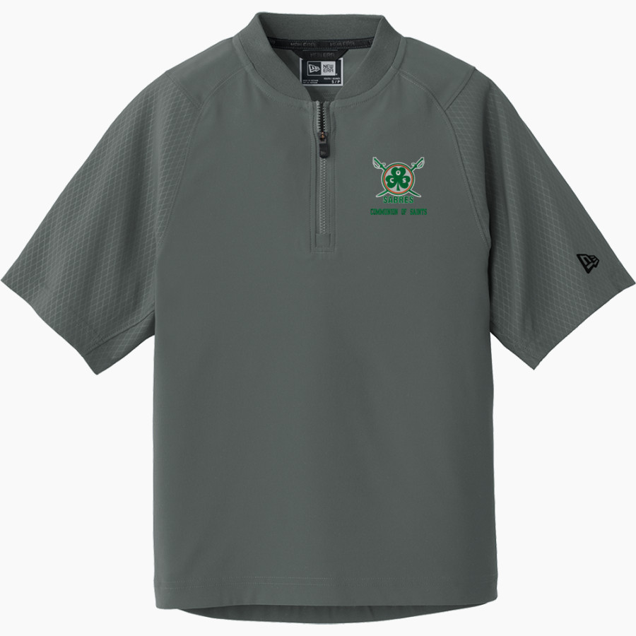 Communion of Saints School Sabres official sideline store <span class="pdp-name-mascot">Communion of Saints School Sabres</span> New Era Youth Cage Short Sleeve 1/4 Zip Jacket