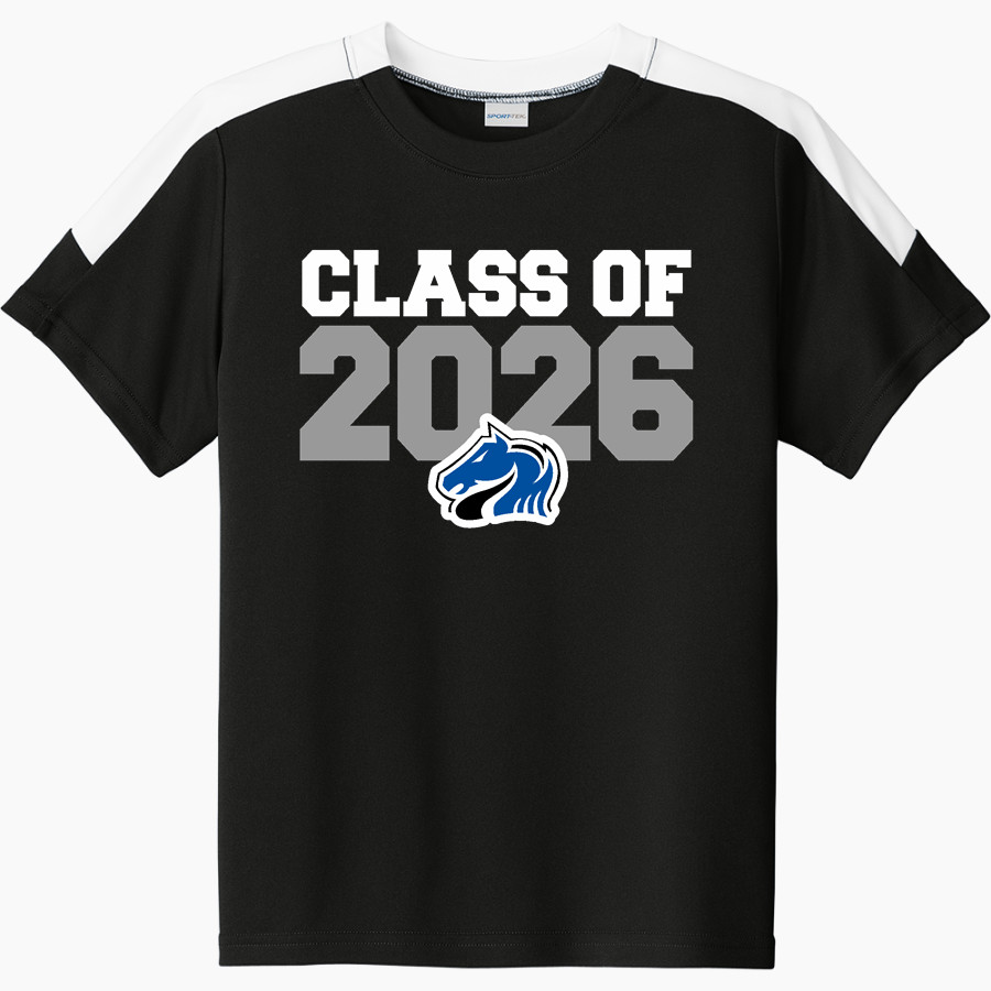 MERRITT ACADEMY HIGH SCHOOL MUSTANGS <span class="pdp-name-mascot">MERRITT ACADEMY MUSTANGS</span> Sport-Tek Youth Competitor United Short-Sleeve Crew