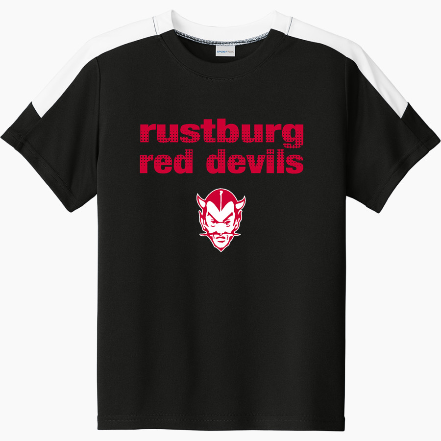 RUSTBURG HIGH SCHOOL RED DEVILS <span class="pdp-name-mascot">RUSTBURG RED DEVILS</span> Sport-Tek Youth Competitor United Short-Sleeve Crew