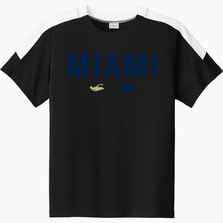 MIAMI SENIOR HIGH SCHOOL STINGAREES Sport-Tek Youth Competitor United Short-Sleeve Crew