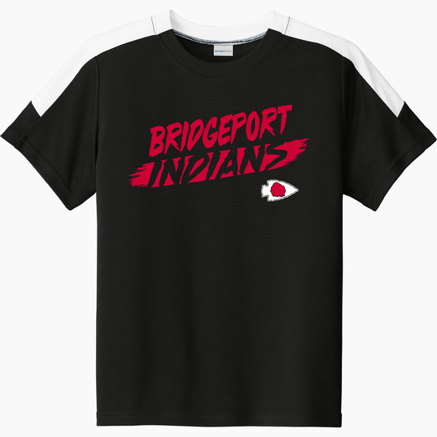 BRIDGEPORT HIGH SCHOOL INDIANS <span class="pdp-name-mascot">BRIDGEPORT INDIANS</span> Sport-Tek Youth Competitor United Short-Sleeve Crew