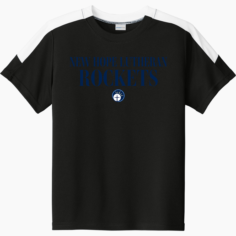 New Hope Lutheran Rockets <span class="pdp-name-mascot">New Hope Lutheran Church, Academy, & Preschool Rockets</span> Sport-Tek Youth Competitor United Short-Sleeve Crew