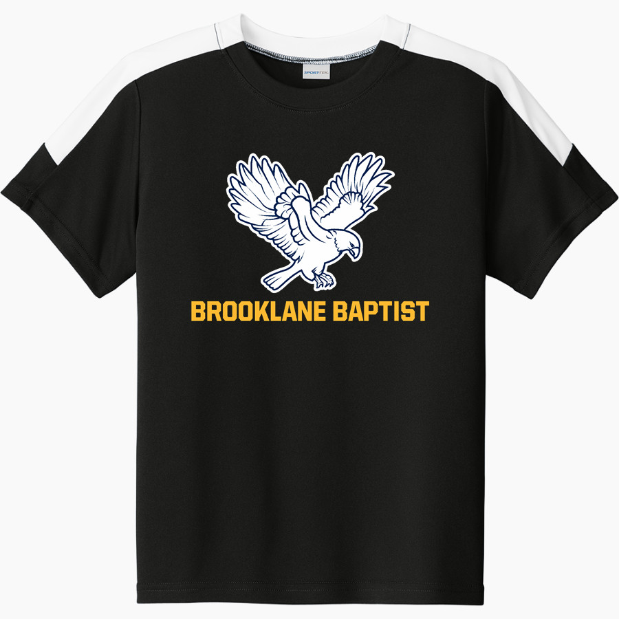 Brooklane Baptist Eagles Sport-Tek Youth Competitor United Short-Sleeve Crew