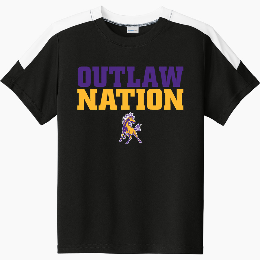 WELEETKA HIGH SCHOOL OUTLAWS Sport-Tek Youth Competitor United Short-Sleeve Crew