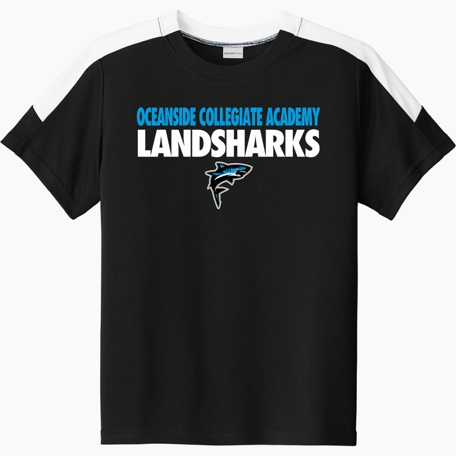 Oceanside Collegiate Academy Landsharks <span class="pdp-name-mascot">Oceanside Collegiate Academy Landsharks</span> Sport-Tek Youth Competitor United Short-Sleeve Crew