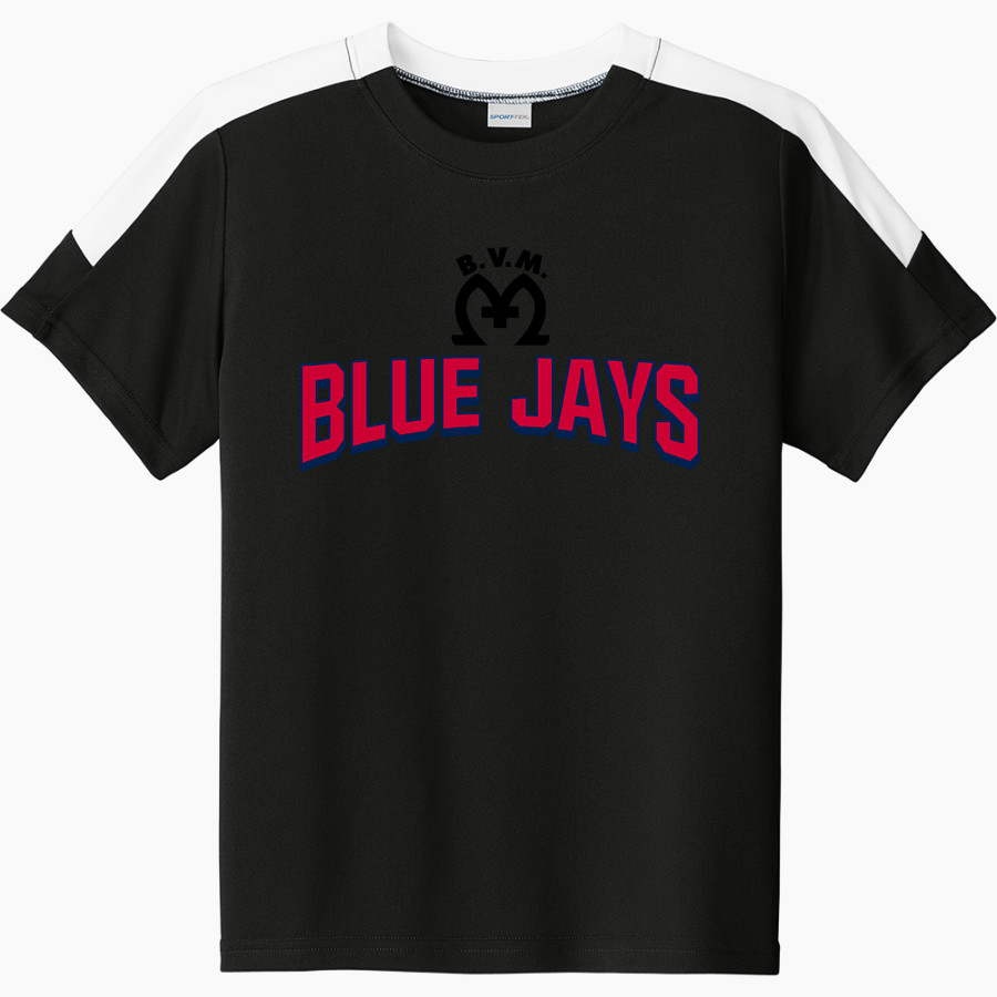 Maternity Bvm Blue Jays <span class="pdp-name-mascot">Maternity Bvm Blue Jays</span> Sport-Tek Youth Competitor United Short-Sleeve Crew