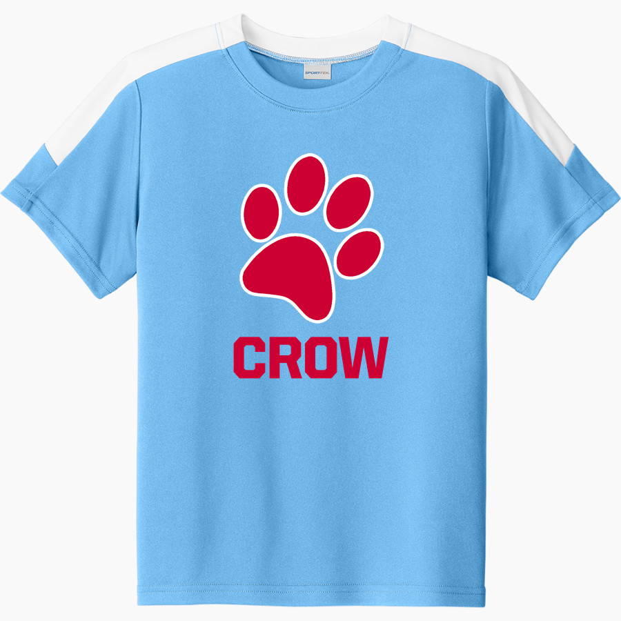 CROW HIGH SCHOOL Cougars Online Store <span class="pdp-name-mascot">CROW COUGARS</span> Sport-Tek Youth Competitor United Short-Sleeve Crew
