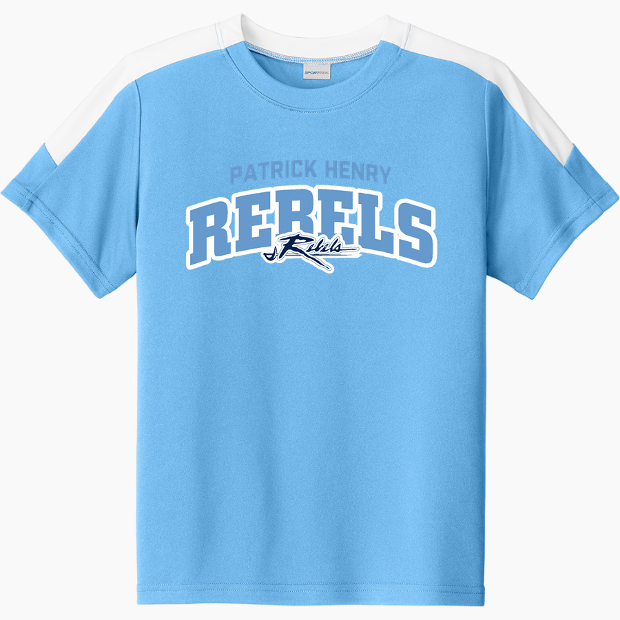 PATRICK HENRY HIGH SCHOOL REBELS <span class="pdp-name-mascot">PATRICK HENRY REBELS</span> Sport-Tek Youth Competitor United Short-Sleeve Crew
