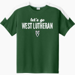 West Lutheran Warriors Sport-Tek Youth Competitor United Short-Sleeve Crew Front Thumbnail