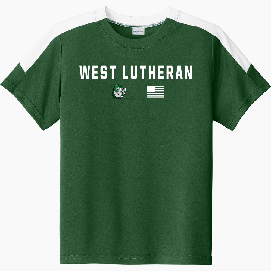 West Lutheran Warriors Sport-Tek Youth Competitor United Short-Sleeve Crew