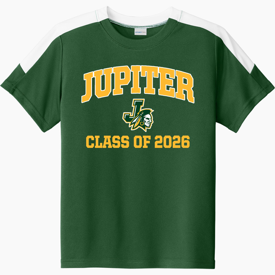 JUPITER HIGH SCHOOL WARRIORS <span class="pdp-name-mascot">JUPITER WARRIORS</span> Sport-Tek Youth Competitor United Short-Sleeve Crew