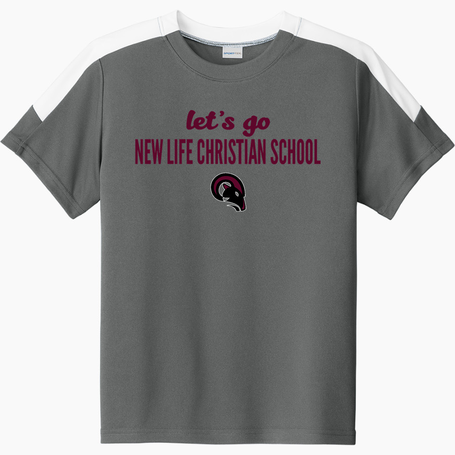 New Life Christian School Rams Sport-Tek Youth Competitor United Short-Sleeve Crew