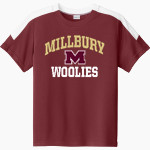 MILLBURY SR HIGH SCHOOL WOOLIES <span class="pdp-name-mascot">MILLBURY MEMORIAL WOOLIES</span> Sport-Tek Youth Competitor United Short-Sleeve Crew Front Thumbnail