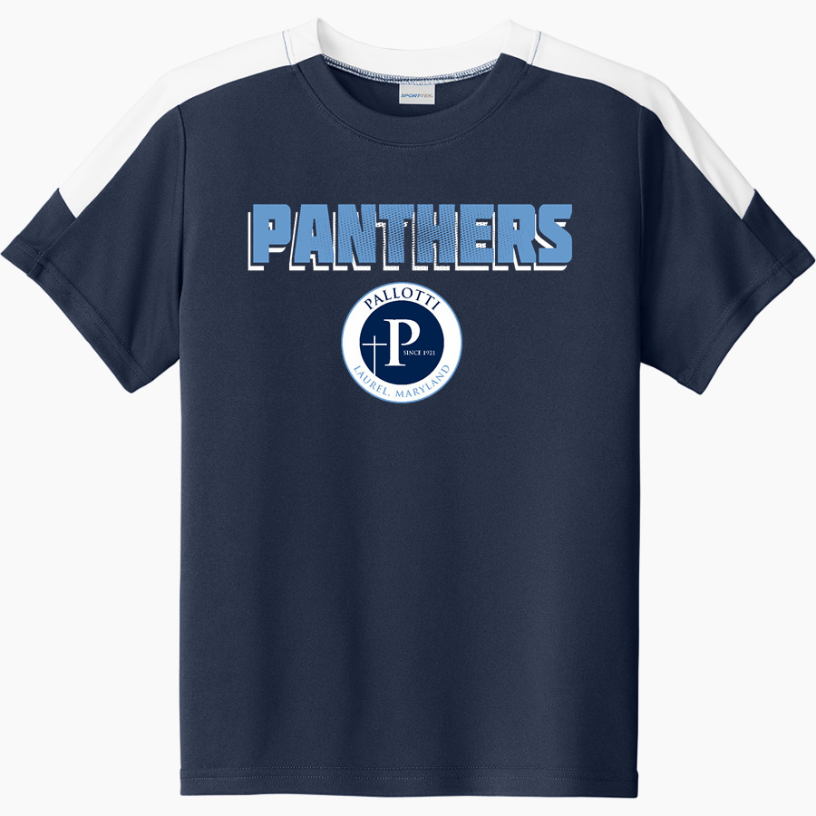 SAINT VINCENT PALLOTTI H S PANTHERS <span class="pdp-name-mascot">SAINT VINCENT PALLOTTI PANTHERS</span> Sport-Tek Youth Competitor United Short-Sleeve Crew