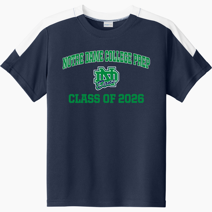 Notre Dame College Prep The Official Online Store <span class="pdp-name-mascot">Notre Dame Dons</span> Sport-Tek Youth Competitor United Short-Sleeve Crew