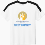First Baptist First Baptist Church <span class="pdp-name-mascot">First Baptist Church of New Bern</span> Sport-Tek Youth Competitor United Short-Sleeve Crew Front Thumbnail