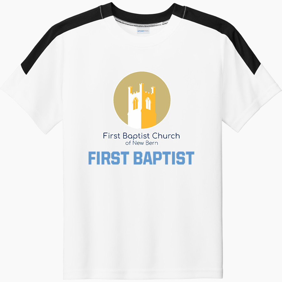 First Baptist First Baptist Church <span class="pdp-name-mascot">First Baptist Church of New Bern</span> Sport-Tek Youth Competitor United Short-Sleeve Crew