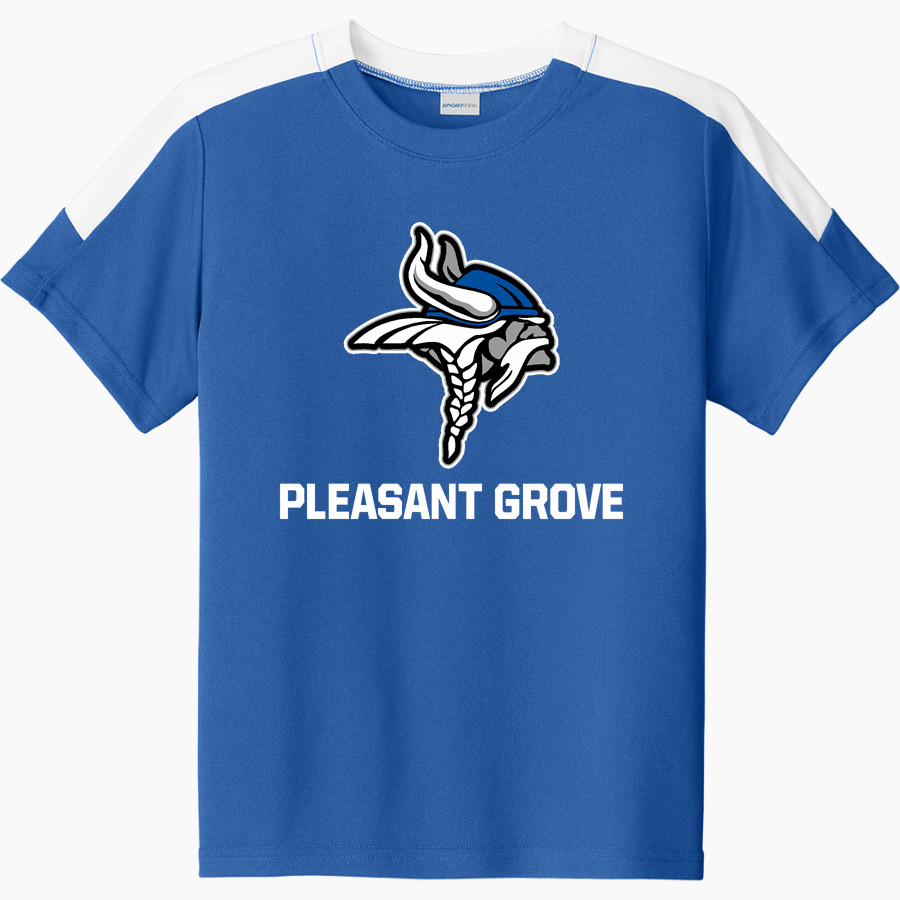 PLEASANT GROVE HIGH SCHOOL VIKINGS <span class="pdp-name-mascot">PLEASANT GROVE VIKINGS</span> Sport-Tek Youth Competitor United Short-Sleeve Crew