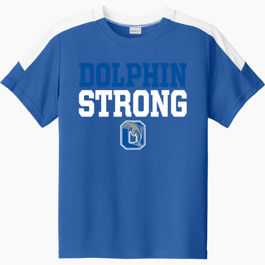 OCRACOKE SCHOOL DOLPHINS <span class="pdp-name-mascot">OCRACOKE DOLPHINS</span> Sport-Tek Youth Competitor United Short-Sleeve Crew