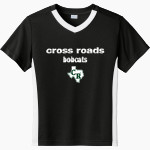 CROSS ROADS HIGH SCHOOL BOBCATS <span class="pdp-name-mascot">CROSS ROADS BOBCATS</span> Sport-Tek Youth Competitor United Short-Sleeve V-Neck Tee Front Thumbnail