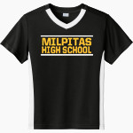 Milpitas Trojans Sport-Tek Youth Competitor United Short-Sleeve V-Neck Tee Front Thumbnail