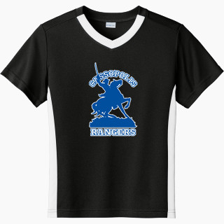 Sport-Tek Youth Competitor United Short-Sleeve V-Neck Tee