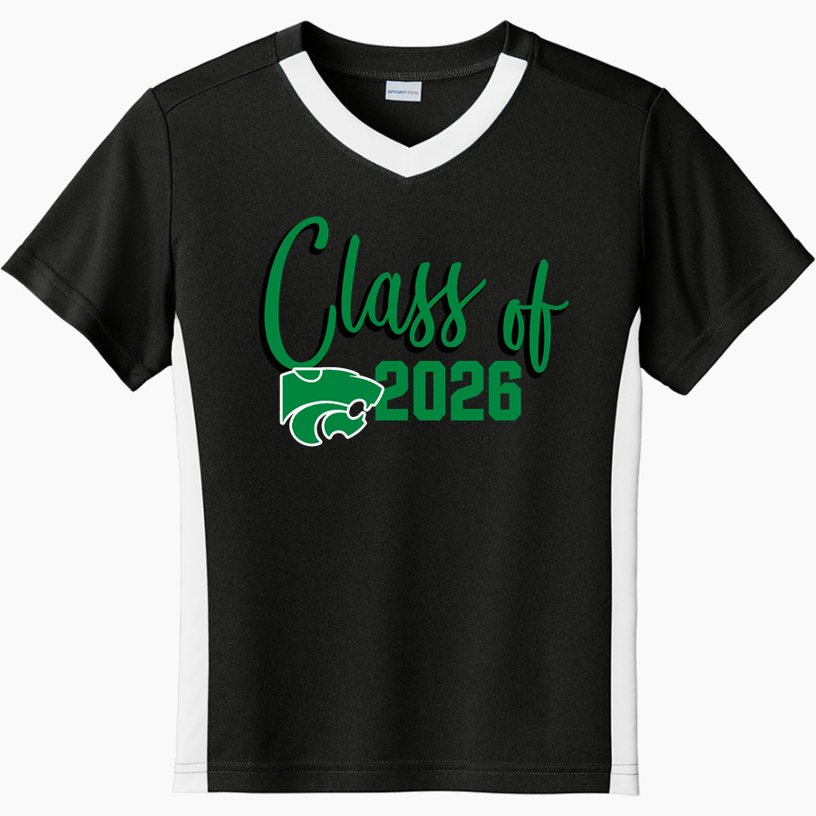 MAYFIELD HIGH SCHOOL WILDCATS <span class="pdp-name-mascot">MAYFIELD WILDCATS</span> Sport-Tek Youth Competitor United Short-Sleeve V-Neck Tee