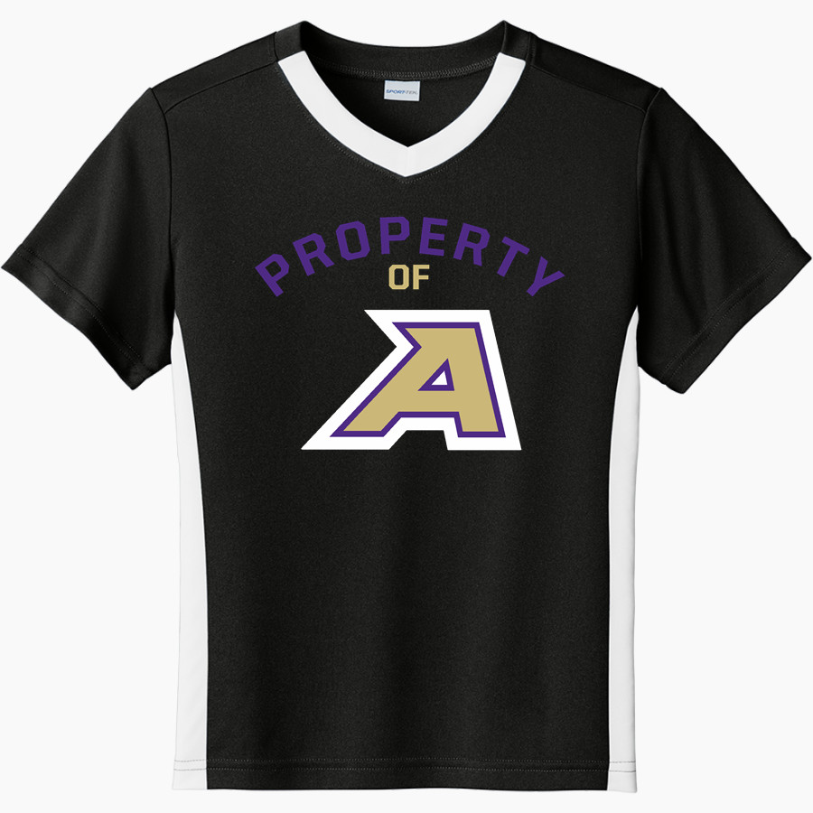 ALPINE HIGH SCHOOL BUCKS <span class="pdp-name-mascot">ALPINE BUCKS</span> Sport-Tek Youth Competitor United Short-Sleeve V-Neck Tee