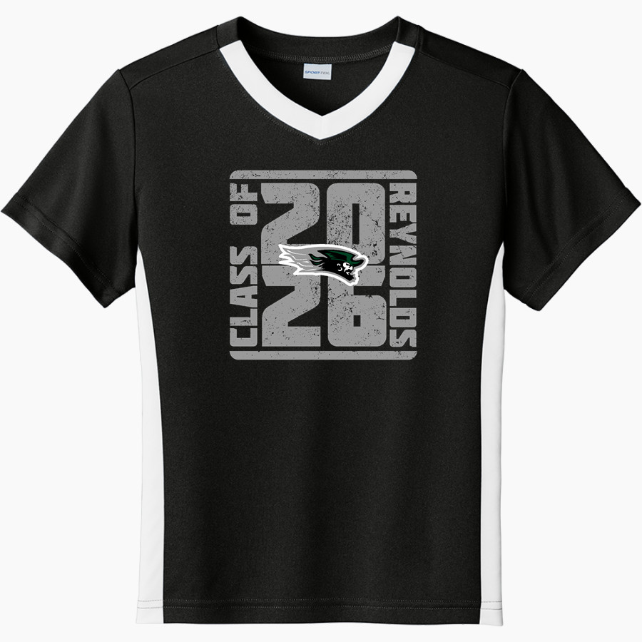 REYNOLDS HIGH SCHOOL RAIDERS <span class="pdp-name-mascot">REYNOLDS RAIDERS</span> Sport-Tek Youth Competitor United Short-Sleeve V-Neck Tee