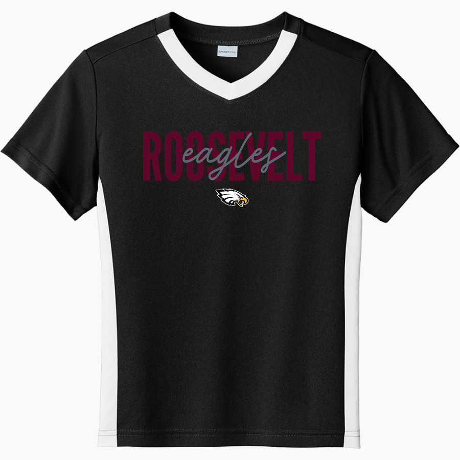 ROOSEVELT HIGH SCHOOL EAGLES <span class="pdp-name-mascot">ROOSEVELT EAGLES</span> Sport-Tek Youth Competitor United Short-Sleeve V-Neck Tee
