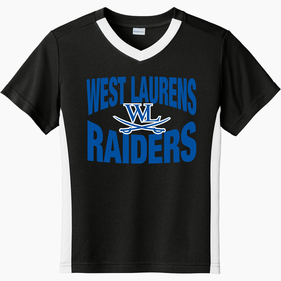 WEST LAURENS HIGH SCHOOL RAIDERS <span class="pdp-name-mascot">WEST LAURENS RAIDERS</span> Sport-Tek Youth Competitor United Short-Sleeve V-Neck Tee
