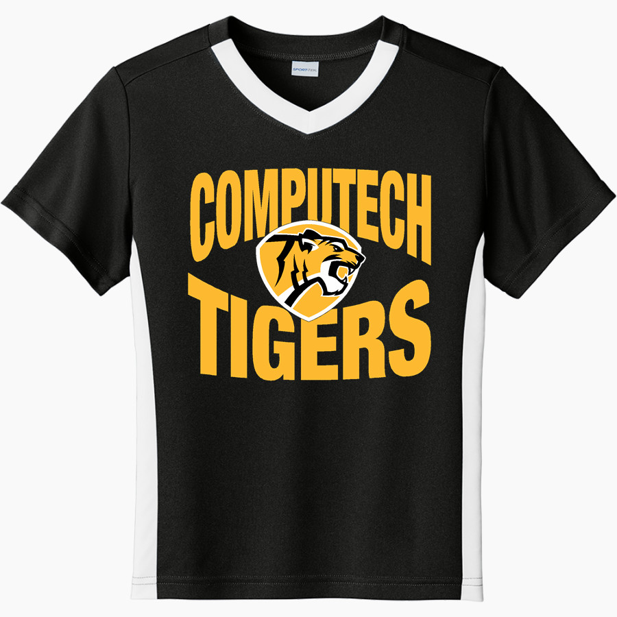 Computech Tigers <span class="pdp-name-mascot">Computech Middle School Tigers</span> Sport-Tek Youth Competitor United Short-Sleeve V-Neck Tee