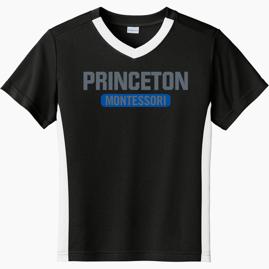 Princeton Montessori School <span class="pdp-name-mascot">Princeton Montessori Deer</span> Sport-Tek Youth Competitor United Short-Sleeve V-Neck Tee