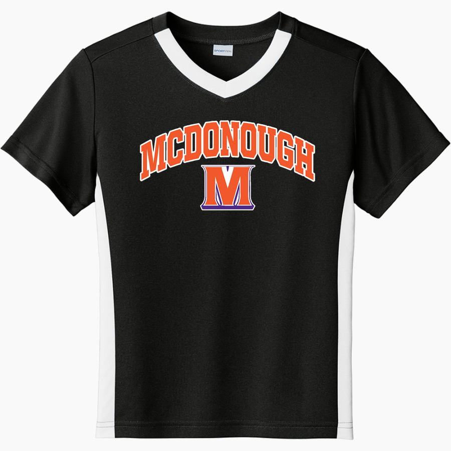 McDonough Rams Sport-Tek Youth Competitor United Short-Sleeve V-Neck Tee