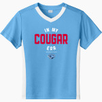 CROW HIGH SCHOOL Cougars Online Store <span class="pdp-name-mascot">CROW COUGARS</span> Sport-Tek Youth Competitor United Short-Sleeve V-Neck Tee Front Thumbnail