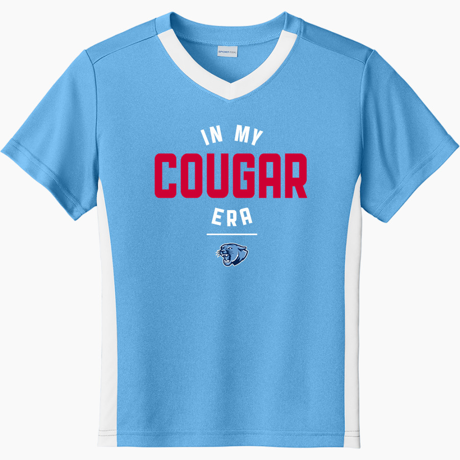 CROW HIGH SCHOOL Cougars Online Store <span class="pdp-name-mascot">CROW COUGARS</span> Sport-Tek Youth Competitor United Short-Sleeve V-Neck Tee