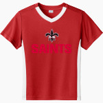 Santa Barbara Saints Football <span class="pdp-name-mascot">Santa Barbara Saints Football</span> Sport-Tek Youth Competitor United Short-Sleeve V-Neck Tee Front Thumbnail