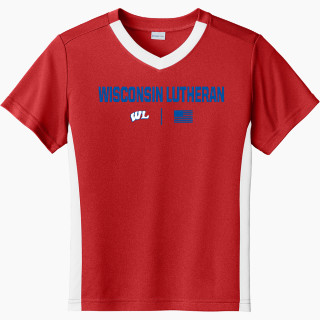 Sport-Tek Youth Competitor United Short-Sleeve V-Neck Tee