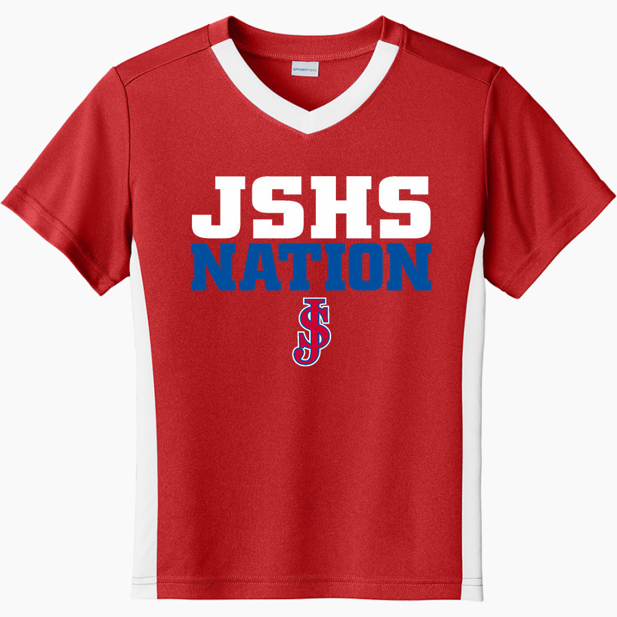 John Swett High School Online Apparel Store Sport-Tek Youth Competitor United Short-Sleeve V-Neck Tee