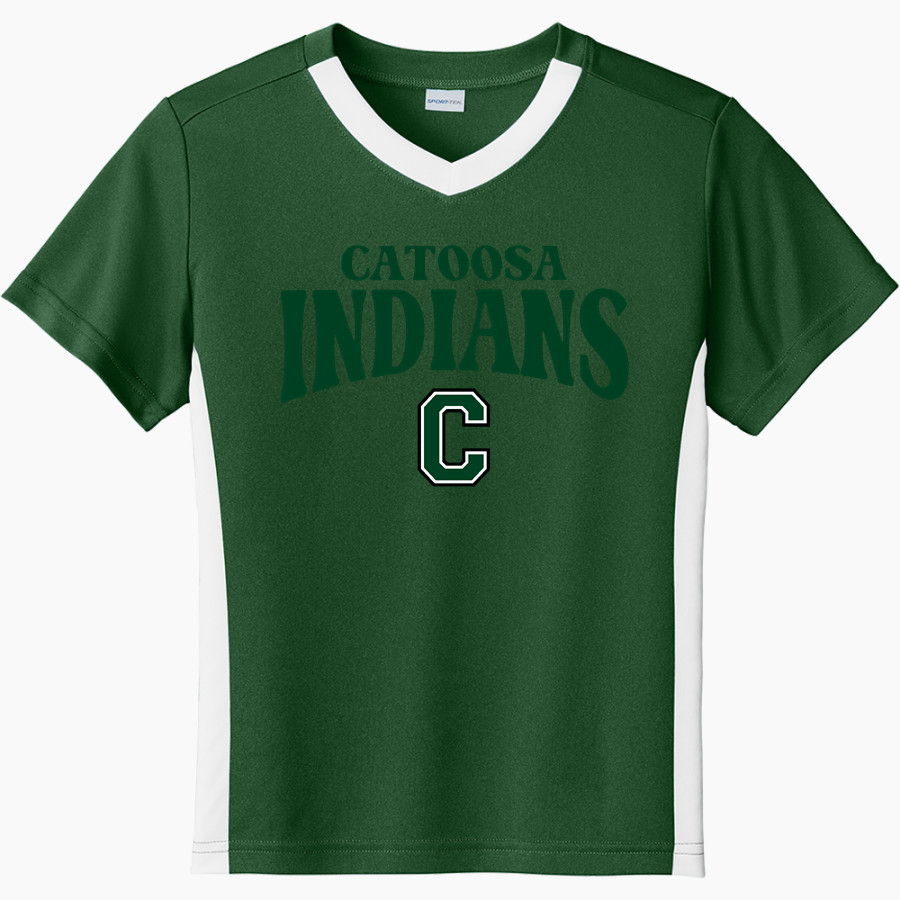 CATOOSA HIGH SCHOOL INDIANS <span class="pdp-name-mascot">CATOOSA INDIANS</span> Sport-Tek Youth Competitor United Short-Sleeve V-Neck Tee