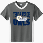 Terra Verde Discovery School Owls <span class="pdp-name-mascot">Terra Verde Discovery School</span> Sport-Tek Youth Competitor United Short-Sleeve V-Neck Tee Front Thumbnail
