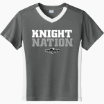 Nova Knights Sport-Tek Youth Competitor United Short-Sleeve V-Neck Tee Front Thumbnail