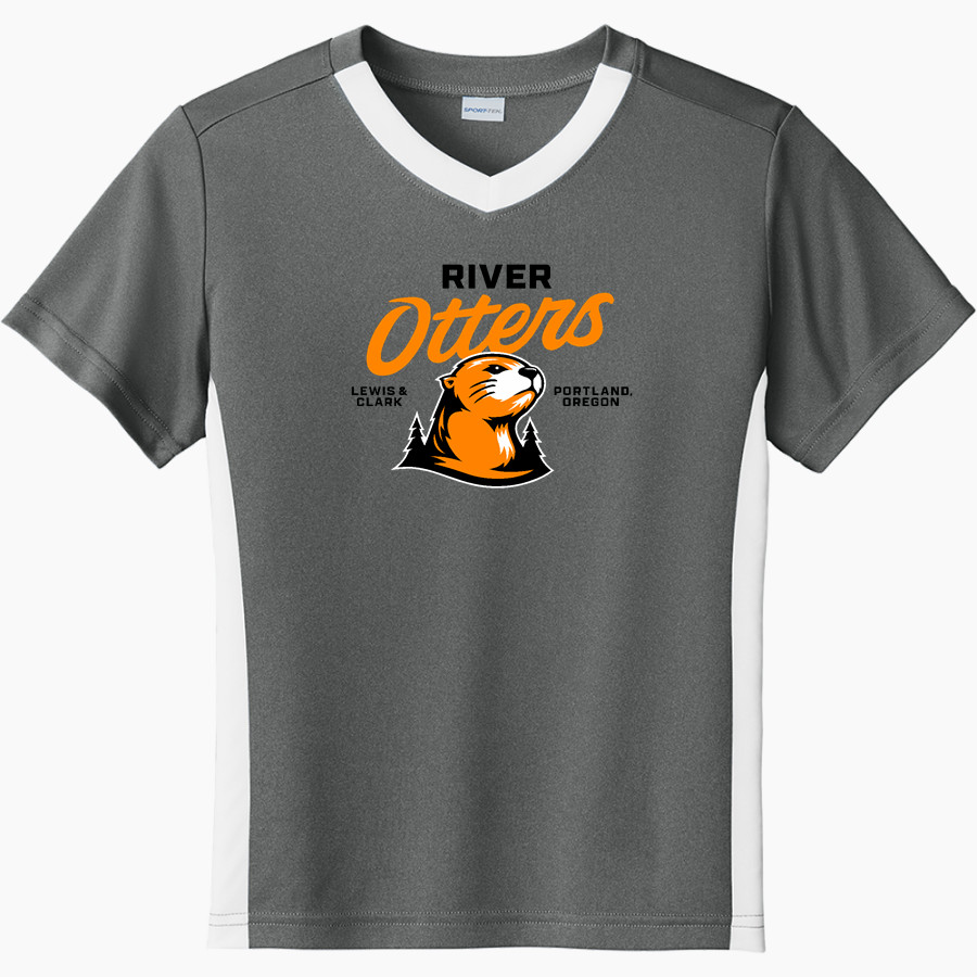 Lewis & Clark College The Official Online Store Sport-Tek Youth Competitor United Short-Sleeve V-Neck Tee