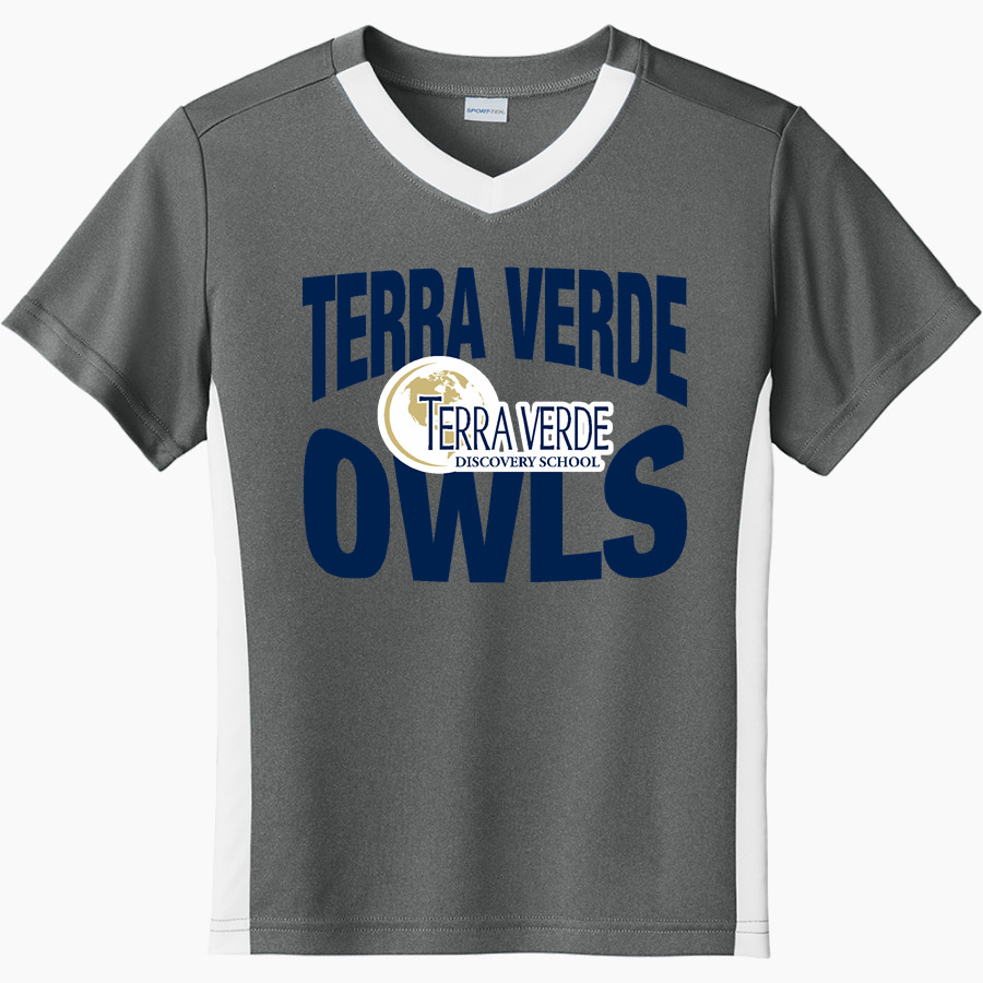 Terra Verde Discovery School Owls <span class="pdp-name-mascot">Terra Verde Discovery School</span> Sport-Tek Youth Competitor United Short-Sleeve V-Neck Tee