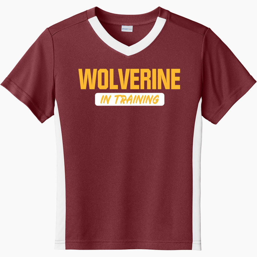 Au Gres-Sims HIGH SCHOOL WOLVERINES <span class="pdp-name-mascot">AU GRES - SIMS WOLVERINES</span> Sport-Tek Youth Competitor United Short-Sleeve V-Neck Tee