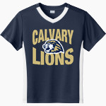 Calvary Lions <span class="pdp-name-mascot">Calvary Lions</span> Sport-Tek Youth Competitor United Short-Sleeve V-Neck Tee Front Thumbnail