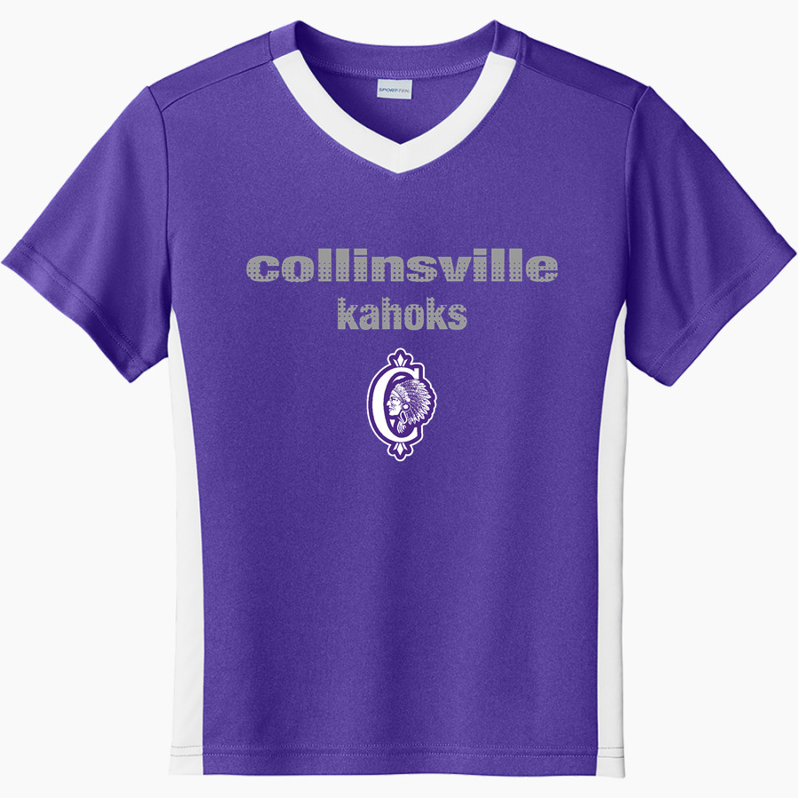 Collinsville Kahoks <span class="pdp-name-mascot">Collinsville Kahoks</span> Sport-Tek Youth Competitor United Short-Sleeve V-Neck Tee